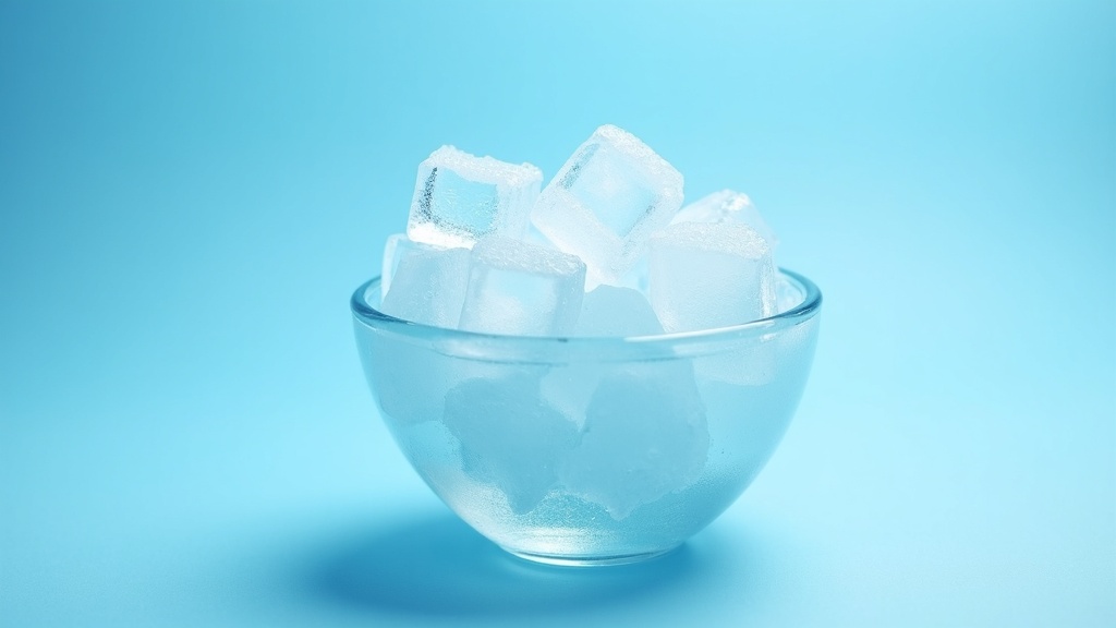 Cold water dripping into a clear bowl, with a frosted glass surface in the background.